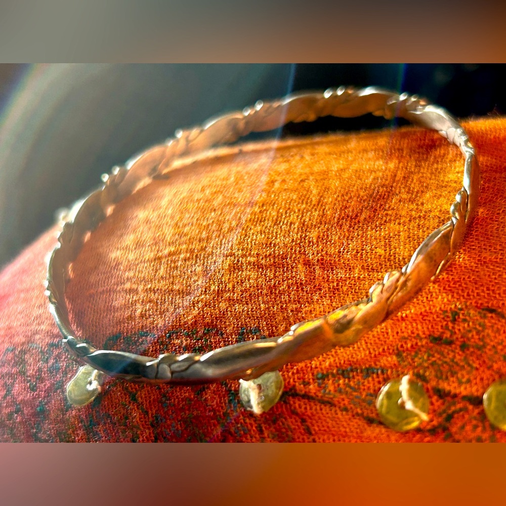 Barbwire Mexican stamped angle bracelet